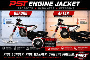 2020–2024 Beta 390/430/480/500 Snowbike Engine Jacket – PSTB06J before and after comparison