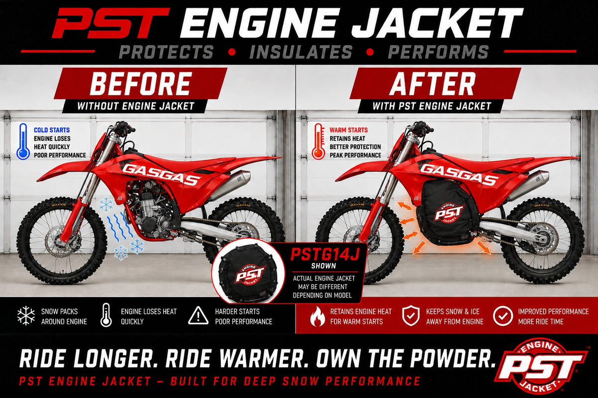 2024–2026 GasGas EC / EX 300/250 Snowbike Engine Jacket – PSTG14J before and after comparison