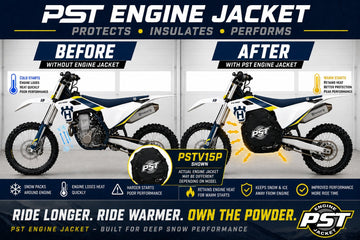 2014–2015 Husqvarna 450/350 FC Snowbike Engine Jacket – PSTV06J before and after comparison