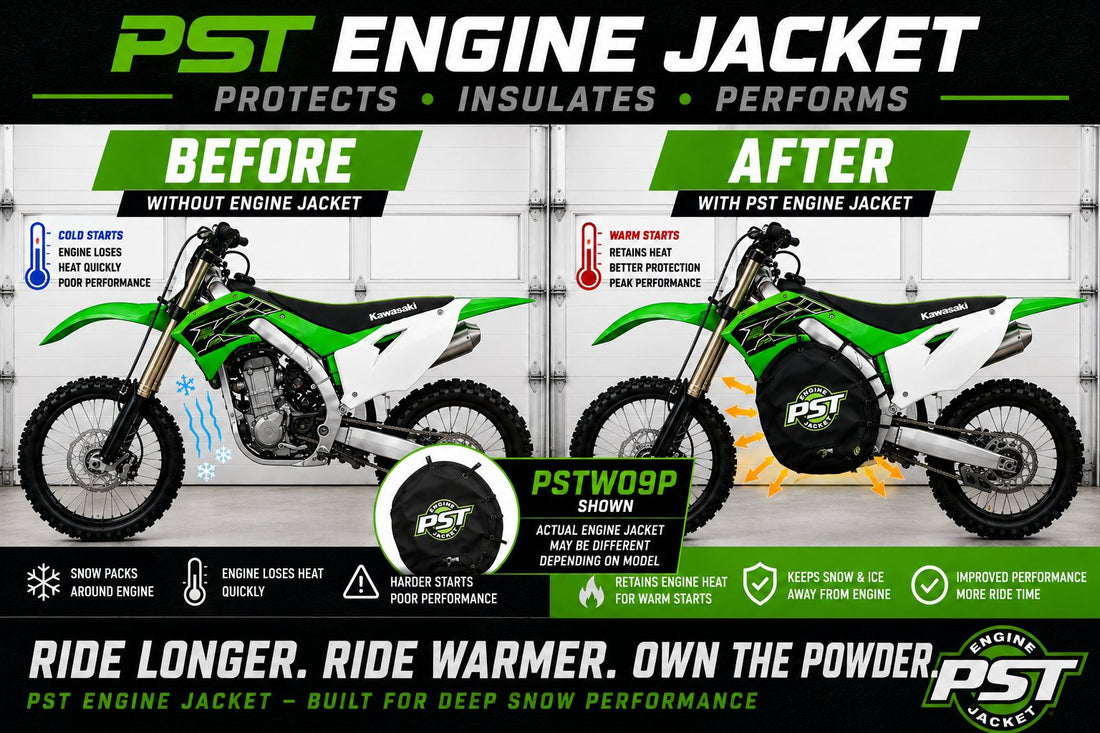 2006–2008 Kawasaki KX450F Snowbike Engine Jacket – PSTW05J before and after comparison