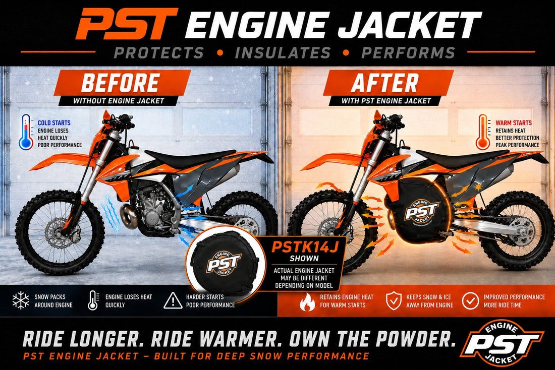 2005–2007 KTM 450-525 EXC / XC-W Snowbike Engine Jacket – PSTK05J before and after comparison