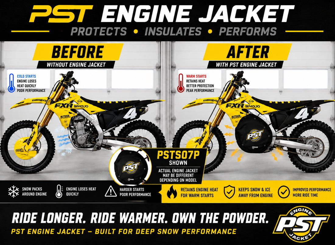 2008–2017 Suzuki RM-Z450 Snowbike Engine Jacket – PSTS05J before and after comparison
