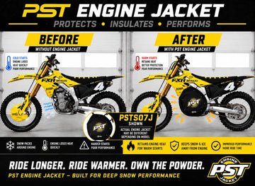 2018–2026 Suzuki RM-Z450 Snowbike Engine Jacket – PSTS07J before and after comparison